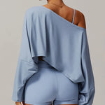 Load image into Gallery viewer, One Shoulder Bat Sleeve Yoga Hoodie Ultra Performance