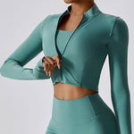 Load image into Gallery viewer, Luxurious Contoured Yoga Jacket With Nylon Zip Front