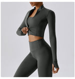 Load image into Gallery viewer, Luxurious Contoured Yoga Jacket With Nylon Zip Front