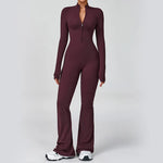 Load image into Gallery viewer, Zippered Contour Seamless Yoga Jump Suit Performance