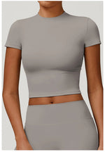 Load image into Gallery viewer, Sculpted Performance Yoga Top Short Sleeve Premium Nylon
