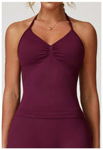 Load image into Gallery viewer, Breathable Contoured Halter Crop Sports Bra With Padding