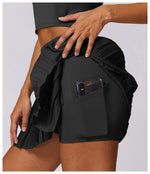 Load image into Gallery viewer, Pocketed High Waist Tennis Skirt Performance Wear Nylon