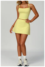 Load image into Gallery viewer, Luxe Contour 2 Piece Yoga Wear Ensemble Nylon Knit Fabric