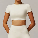 Load image into Gallery viewer, Contour Yoga Cropped Top Short Sleeve Performance Pro