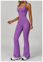 Load image into Gallery viewer, Contoured Back Zip Jumpsuit With Seamless Performance