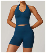 Load image into Gallery viewer, Luxurious Hanging Neck Seamless Sports Bra Nylon Spandex