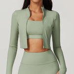 Load image into Gallery viewer, Luxurious Contoured Yoga Jacket With Nylon Zip Front