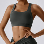 Load image into Gallery viewer, Crossed Shoulder Strap Yoga Bra Premium Nylon Spandex
