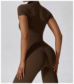 Load image into Gallery viewer, Seamless One Piece Yoga Bodysuit Zippered Breathable