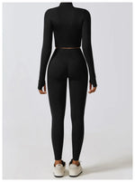 Load image into Gallery viewer, Contoured Interwoven Athleisure Long Sleeve Yoga Ensemble