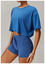 Load image into Gallery viewer, Moisture Wicking Luxe Contour Yoga Top Short Sleeve
