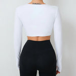 Load image into Gallery viewer, Seamless Ultra Soft Long Sleeve Yoga Crop Removable Pads