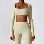 Load image into Gallery viewer, Contour Seamless Crop Yoga Performance Wear Long Sleeve