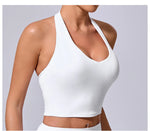 Load image into Gallery viewer, Breathable Hanging Neck Yoga Sports Bra With Contour Support