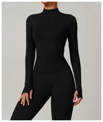 Load image into Gallery viewer, Seamless Long Sleeve Performance Jacket Zip Front Nylon