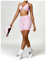 Load image into Gallery viewer, Breathable Contoured Nylon Halter Bralette With Twist