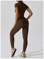 Load image into Gallery viewer, Seamless One Piece Yoga Bodysuit Zippered Breathable