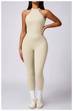 Load image into Gallery viewer, Backless Contour Jumpsuit Set with Seamless Performance