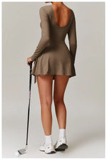 Load image into Gallery viewer, Backless Long Sleeve Contoured Bodysuit Jumpsuit