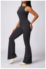 Load image into Gallery viewer, Sculpted Yoga Jumpsuit Ultra Breathable Nylon Knit Fabric