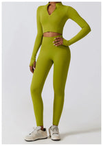Load image into Gallery viewer, Contoured Interwoven Athleisure Long Sleeve Yoga Ensemble