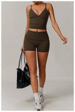 Load image into Gallery viewer, 2 Piece Seamless Contour Yoga Set Nylon Spandex Blend