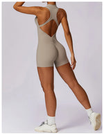 Load image into Gallery viewer, Luxurious Contour Performance Zip Front Yoga Romper