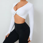 Load image into Gallery viewer, Seamless Ultra Soft Long Sleeve Yoga Crop Removable Pads