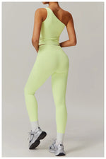 Load image into Gallery viewer, Single Shoulder Sport Bra Sculpt Contour Breathable