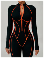 Load image into Gallery viewer, Premium Contour Seamless Breathable Jumpsuit With Front Zip