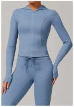 Load image into Gallery viewer, Zip Front Yoga Jacket Breathable High Stretch Nylon