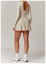 Load image into Gallery viewer, Backless Long Sleeve Contoured Bodysuit Jumpsuit