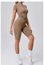 Load image into Gallery viewer, Seamless Zippered Contour Yoga Bodysuit for Performance