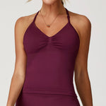 Load image into Gallery viewer, Breathable Contoured Halter Crop Sports Bra With Padding