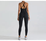 Load image into Gallery viewer, Backless Contour Yoga Jumpsuit Seamless Performance Wear