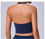 Load image into Gallery viewer, Breathable Hanging Neck Yoga Sports Bra With Contour Support