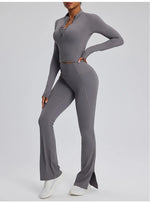 Load image into Gallery viewer, Contour Stretch Athleisure Bell Bottoms Set Nylon Spandex