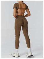 Load image into Gallery viewer, Seamless Premium Athleisure 2 Piece Leggings Set Nylon