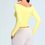 Load image into Gallery viewer, Off Shoulder Contour Seamless Athleisure Top Nylon