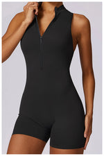 Load image into Gallery viewer, Luxurious Contour Performance Zip Front Yoga Romper