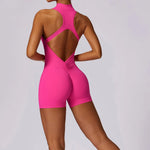 Load image into Gallery viewer, Luxurious Contour Performance Zip Front Yoga Romper