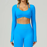 Load image into Gallery viewer, Seamless Ribbed Yoga Top With Breathable Comfort Wear