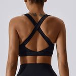 Load image into Gallery viewer, Crossed Shoulder Strap Yoga Bra Premium Nylon Spandex