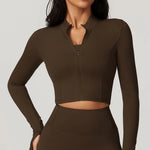 Load image into Gallery viewer, Luxurious Contoured Yoga Jacket With Nylon Zip Front