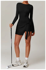 Load image into Gallery viewer, Backless Long Sleeve Contoured Bodysuit Jumpsuit