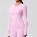 Load image into Gallery viewer, Luxurious Breathable Contoured Long Sleeve Yoga Top Nylon