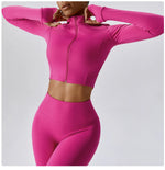 Load image into Gallery viewer, Luxurious Contoured Yoga Jacket With Nylon Zip Front