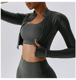 Load image into Gallery viewer, Luxurious Contoured Yoga Jacket With Nylon Zip Front