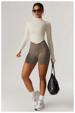 Load image into Gallery viewer, Zippered Performance Long-Sleeve Top Moisture-Wicking
